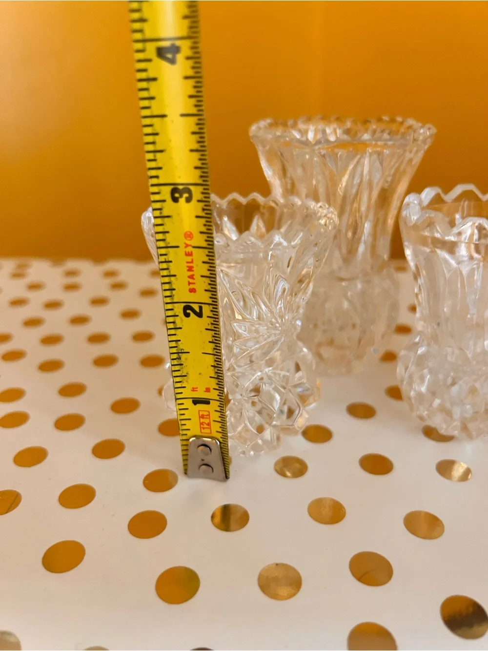 Restyle! Vintage Princess House Clear Crystal Mini Bud Vase bundle